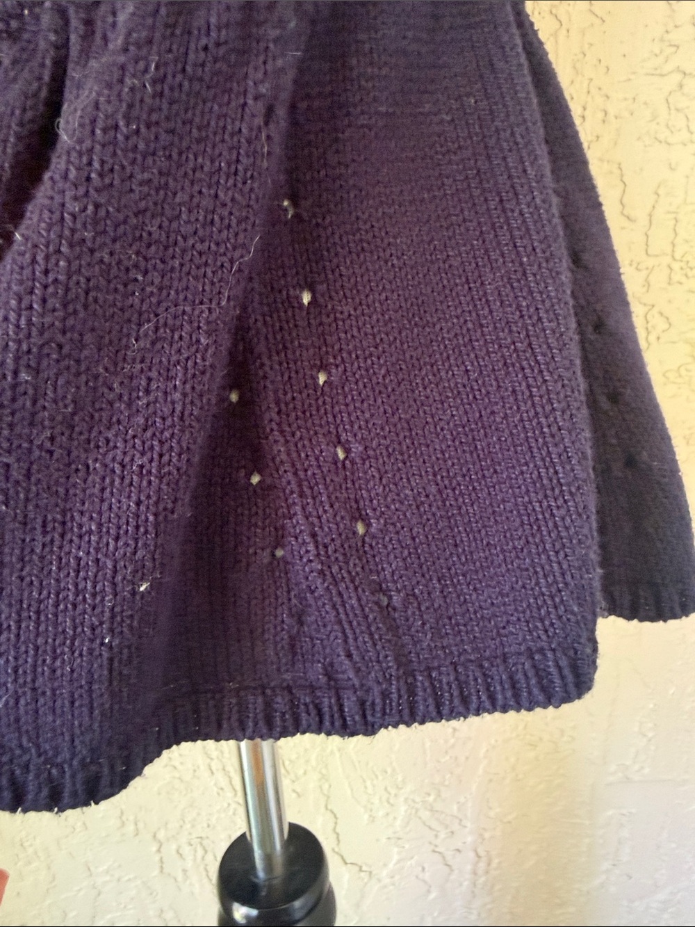 French Connection Navy Short-Sleeve Cable Knit Cardigan - Picture 5 of 10